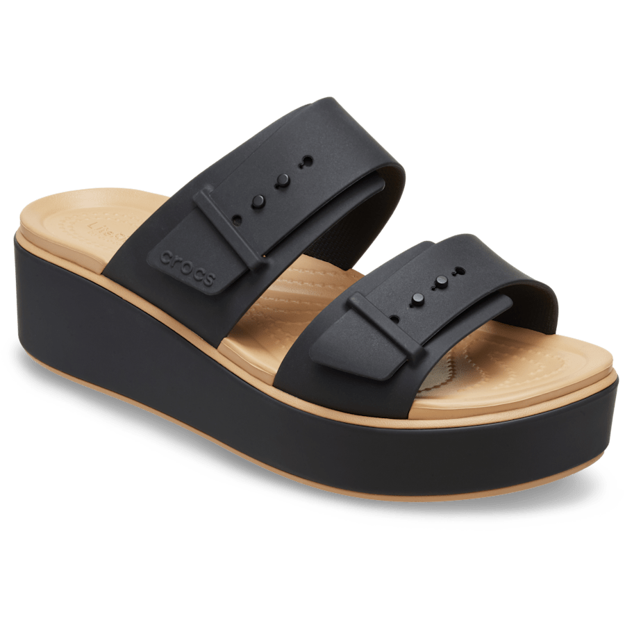 Women Crocs - Brooklyn Buckle Matte Wrap Low Wedge