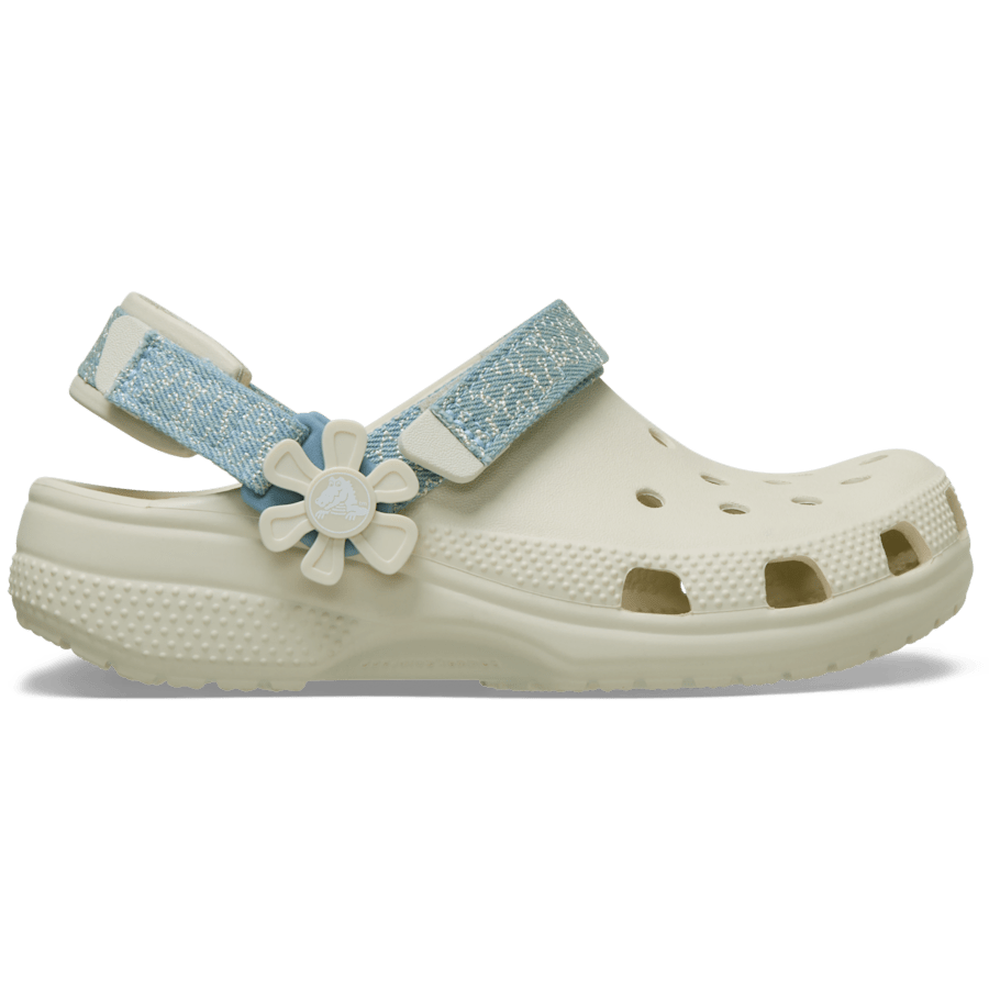 Kids Crocs - Kids’ Classic Denim Flower Adjustable Backstrap Clog