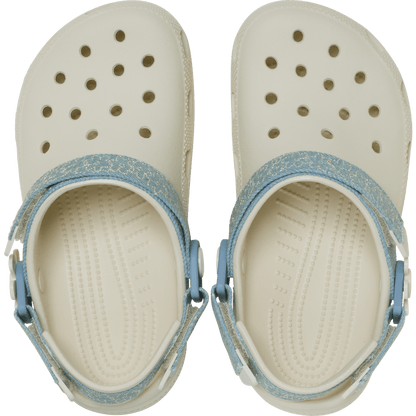 Kids Crocs - Kids’ Classic Denim Flower Adjustable Backstrap Clog