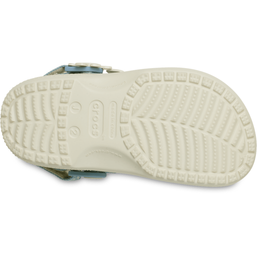 Kids Crocs - Kids’ Classic Denim Flower Adjustable Backstrap Clog