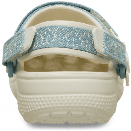 Kids Crocs - Kids’ Classic Denim Flower Adjustable Backstrap Clog