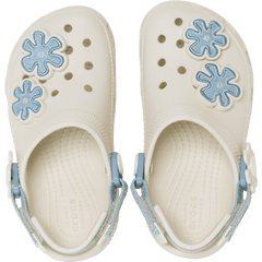 Crocs Toddler Classic Denim Flower Adjustable Backstrap Clog Kids
