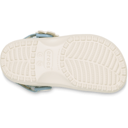 Kids Crocs - Toddler Classic Denim Flower Adjustable Backstrap Clog
