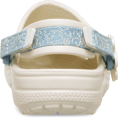 Kids Crocs - Toddler Classic Denim Flower Adjustable Backstrap Clog