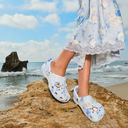 Women Crocs - LoveShackFancy Blue Classic Clog