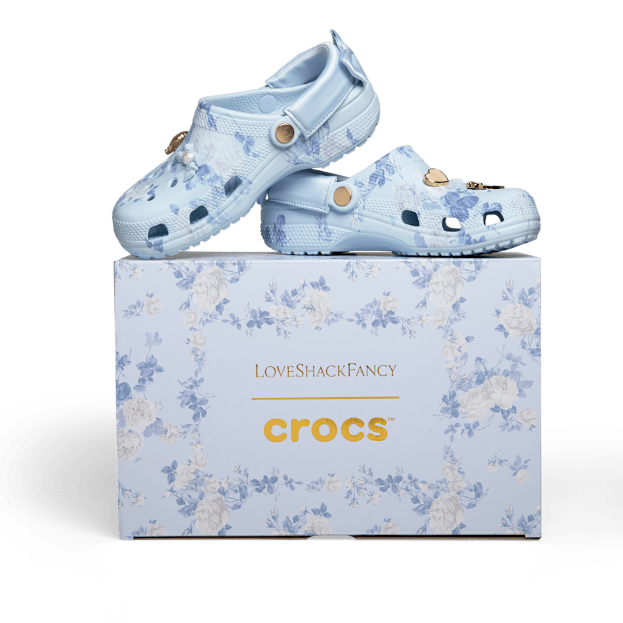 Women Crocs - LoveShackFancy Blue Classic Clog