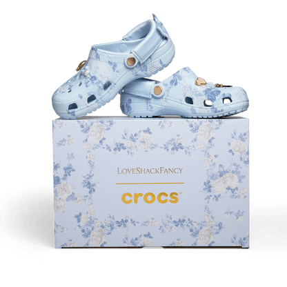 Women Crocs - LoveShackFancy Blue Classic Clog
