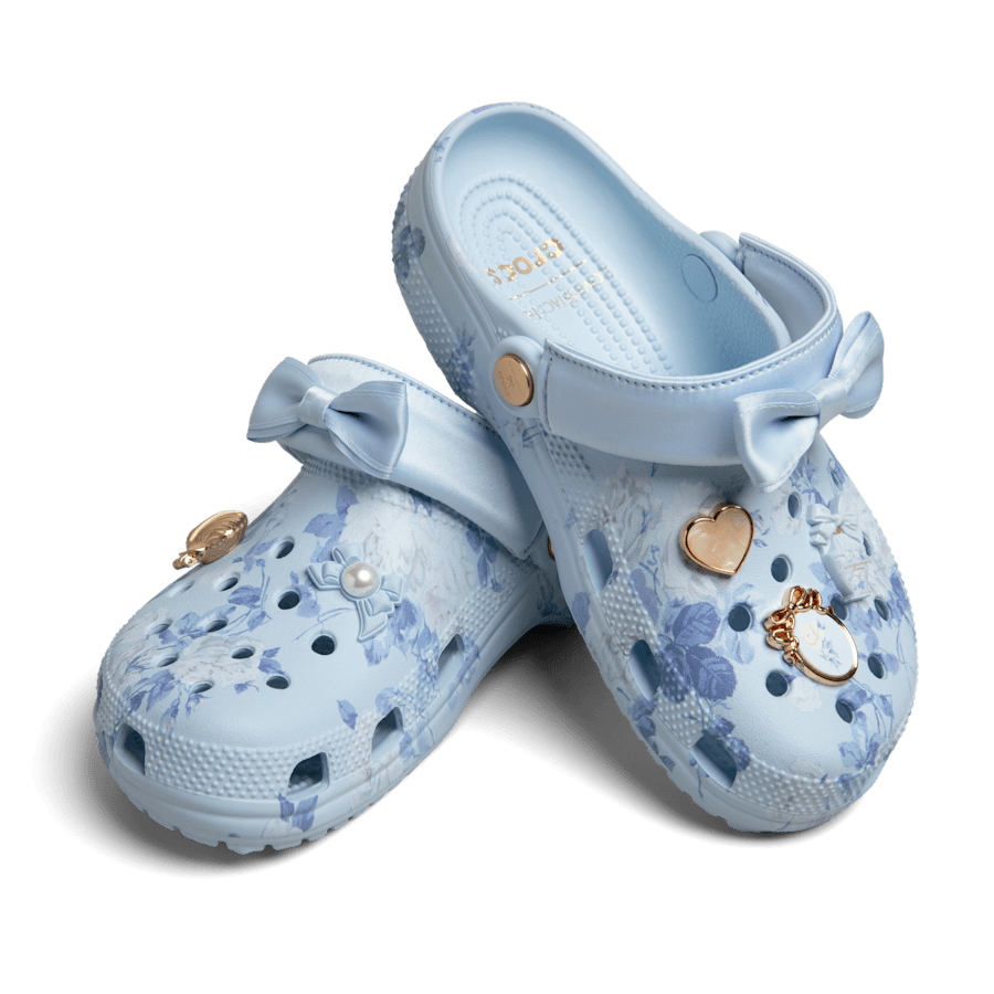 Women Crocs - LoveShackFancy Blue Classic Clog