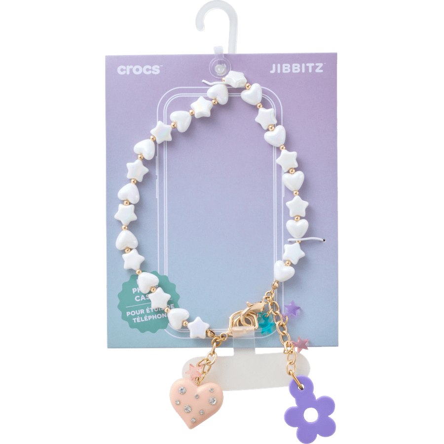 Women / Kids Crocs - Beaded Heart Flower Phone Wristlet