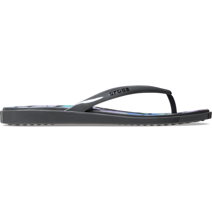 Women Crocs - Miami Round Toe Dark Floral Flip