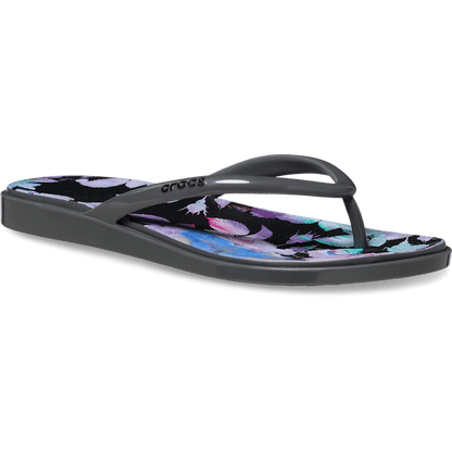 Women Crocs - Miami Round Toe Dark Floral Flip